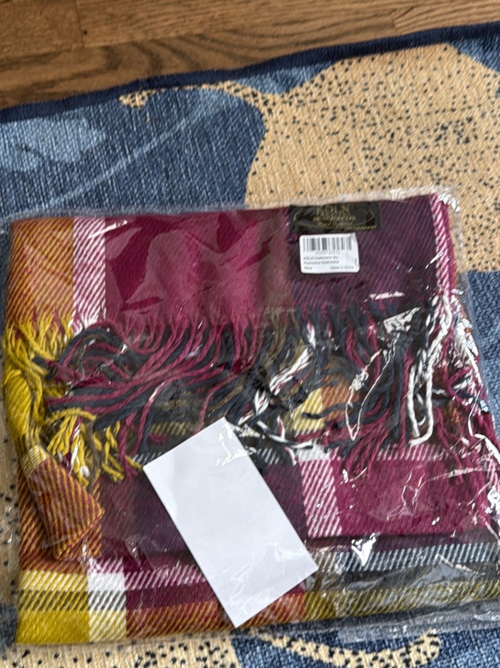 NWT 100% Cashmere Pashmina Scarf/Shawl – KOLN Fashions – Multicolor Plaid